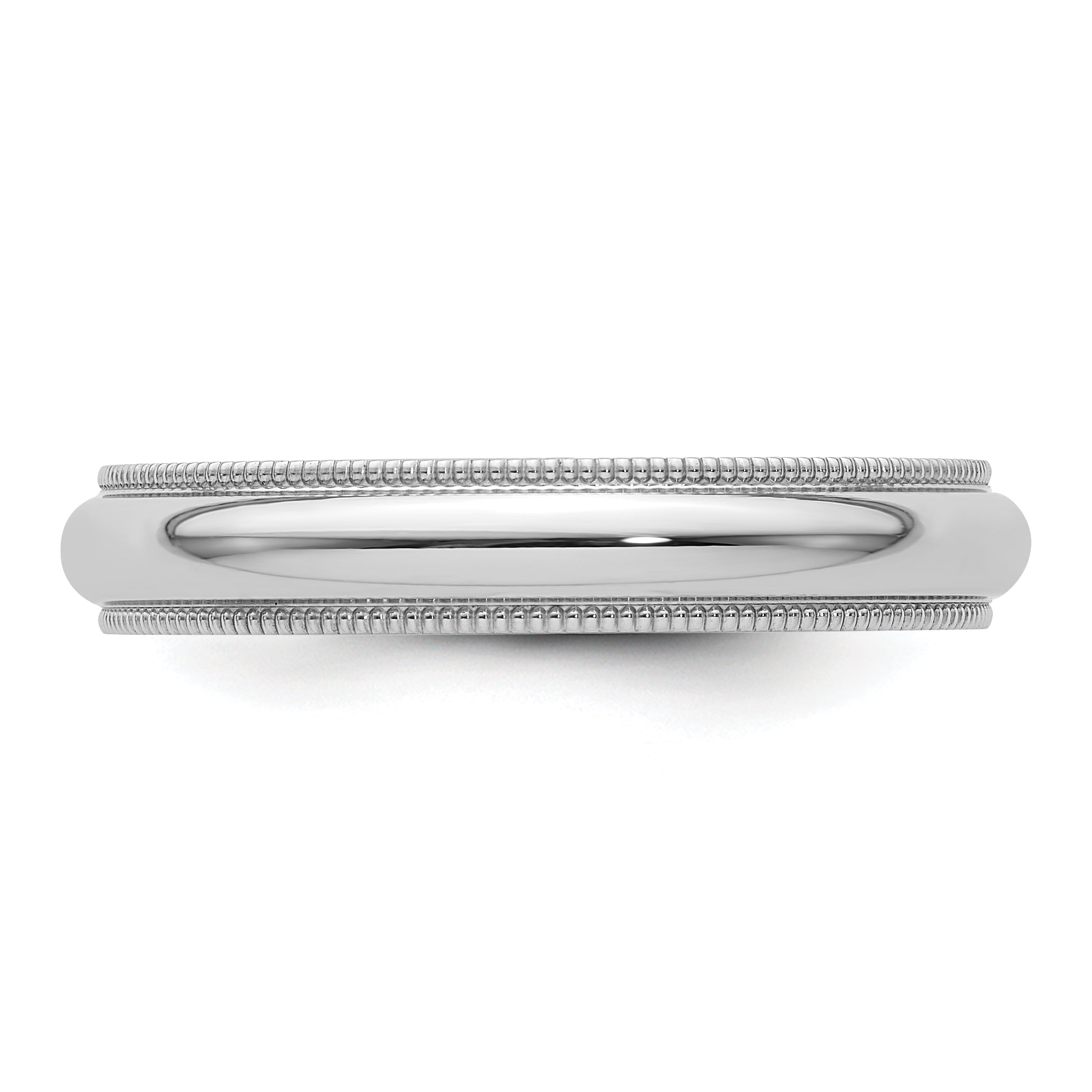 Platinum 4mm Polished Milgrain Comfort-Fit Wedding Band