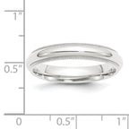 Platinum 4mm Polished Milgrain Comfort-Fit Wedding Band