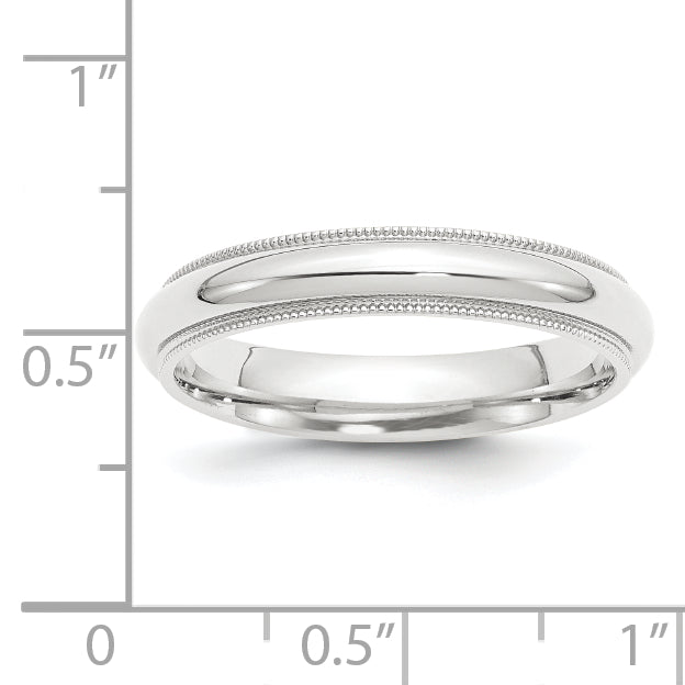 Platinum 4mm Polished Milgrain Comfort-Fit Wedding Band