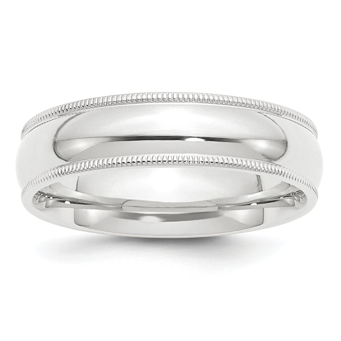 Platinum 6mm Polished Milgrain Comfort-Fit Wedding Band Size 12 Main image