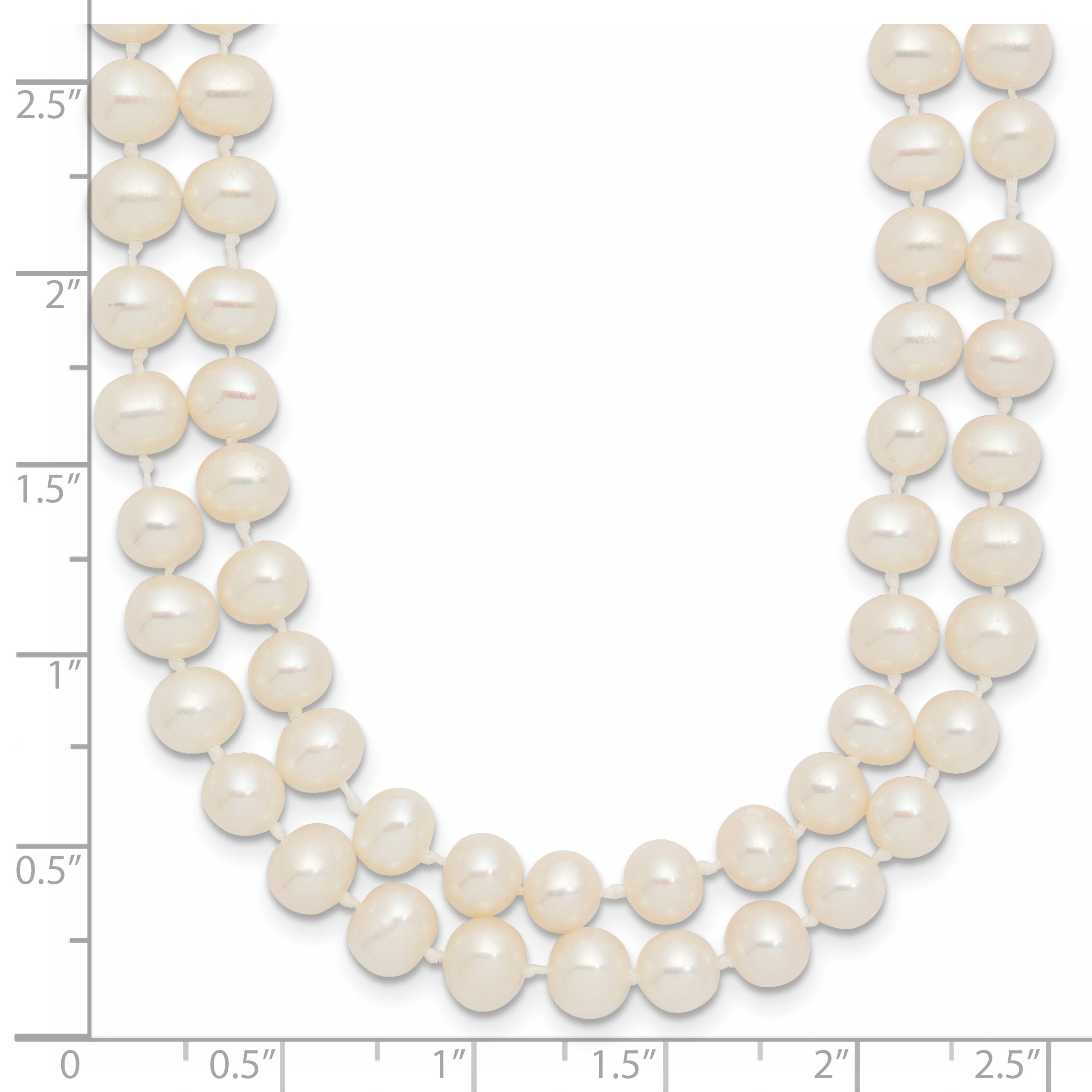14k 5-6mm White Near Round Freshwater Cultured Pearl Double Strand 18 inch Necklace Secondary image