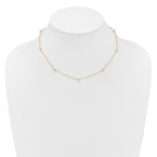 14K 4-5mm White Near Round Freshwater Cultured Pearl 8-station 18 inch Necklace