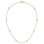 14K 4-5mm White Near Round Freshwater Cultured Pearl 8-station 18 inch Necklace