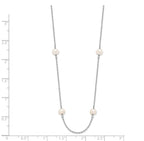 14k White Gold 4-5mm White Near-Round Freshwater Cultured Pearl 8-Station 16 inch Necklace