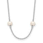 14K White Gold 4-5mm White Near Round Freshwater Cultured Pearl 8-station 18 inch Necklace