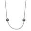 14k White Gold 4-5mm Black Near-Round Freshwater Cultured Pearl 8-Station Necklace