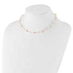 14K 5.5-6.5mm White Near Round Freshwater Cultured Pearl 12-station 18 inch Necklace