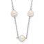 14k White Gold 5.5-6.5mm Near Round White Freshwater Cultured Pearl 12-station Necklace