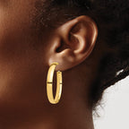 High Omega Back Hoop Earrings in 14K Yellow Gold, 37.5mm - Sophia Jewelers