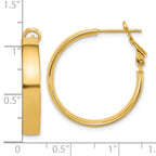 14k 5mm Polished Flat Tube Omega Back Hoop Earrings
