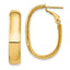 14k 5.75mm Oval Omega Back Hoop Earrings