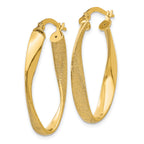 14ky Oval Twist Hoop Earrings