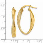 14ky Oval Twist Hoop Earrings