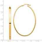 14ky 3mm Polished Large Oval Hoop Earrings