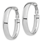 High Omega Back Hoop Earrings in 14K White Gold, 30.25mm - Sophia Jewelers