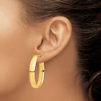 High Omega Back Hoop Earrings in 14K Yellow Gold, 42.75mm - Sophia Jewelers