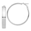 14k White Gold High Polished 7mm Omega Back Hoop Earrings