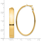 14k High Polished 7mm Omega Back Oval Hoop Earrings