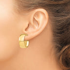High Omega Back Hoop Earrings in 14K Yellow Gold, 28mm - Sophia Jewelers