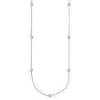 Herco Platinum Polished Bezel Set 9 Lab Grown Diamond Station Necklace