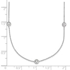 Herco Platinum Polished Bezel Set 9 Lab Grown Diamond Station Necklace
