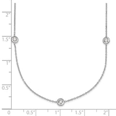 Herco Platinum Polished Bezel Set 9 Lab Grown Diamond Station 20 Inch Necklace