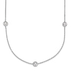 Herco Platinum Polished Bezel Set 9 Lab Grown Diamond Station 20 Inch Necklace