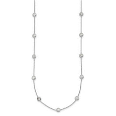 Herco Platinum Polished Bezel Set 16 Lab Grown Diamond Station 20 Inch Necklace
