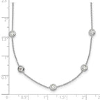 Herco Platinum Polished Bezel Set 14 Lab Grown Diamond Station Necklace