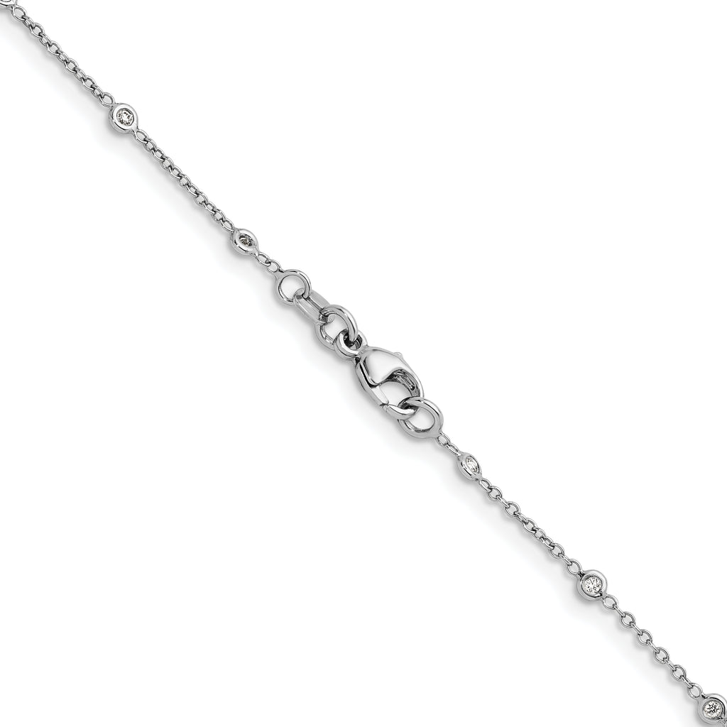 Herco Platinum Polished Bezel Set 34 Lab Grown Diamond Station Necklace