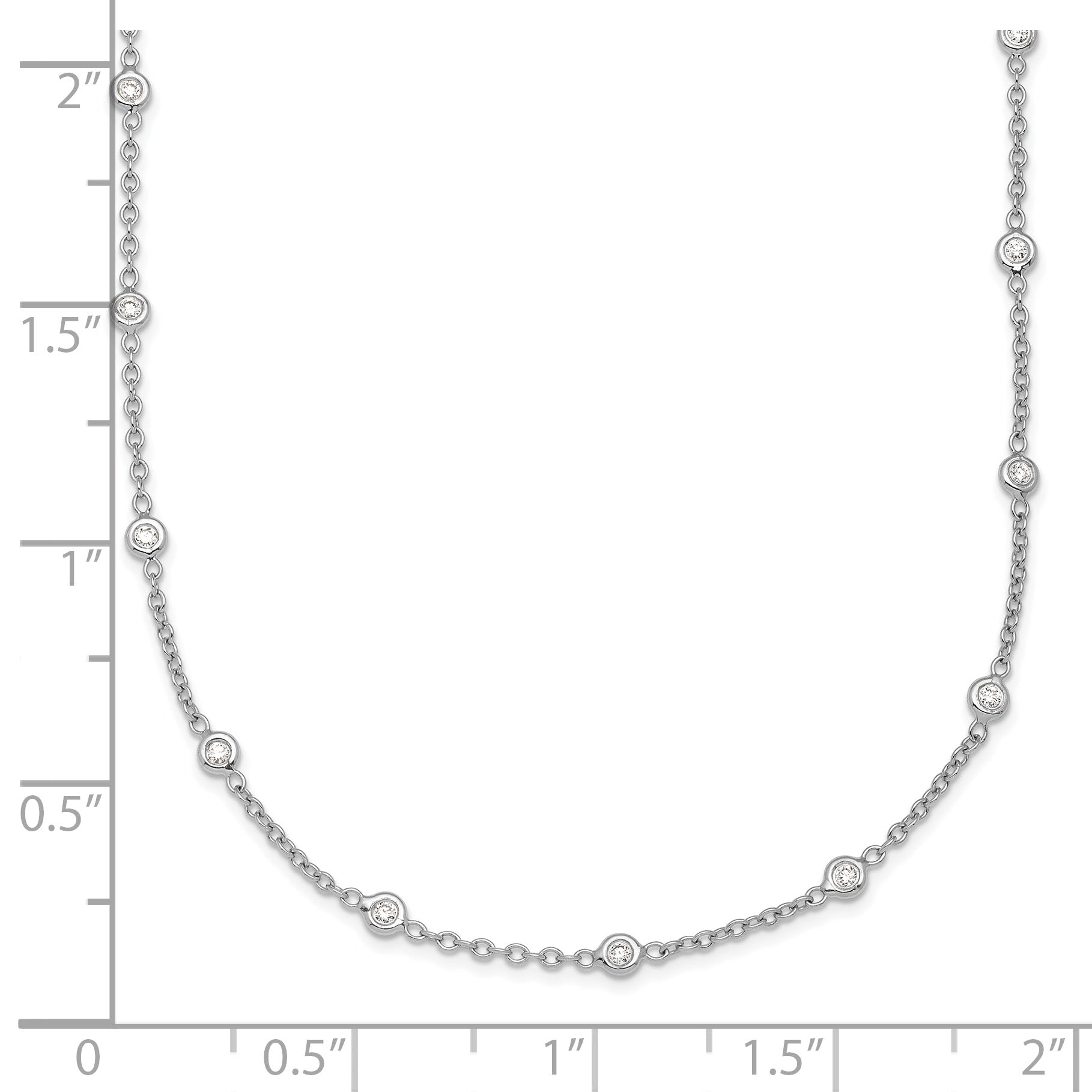 Herco Platinum Polished Bezel Set 30 Lab Grown Diamond Station Necklace