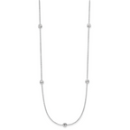 Herco Platinum Polished Bezel Set 9 Lab Grown Diamond Station 20 Inch Necklace