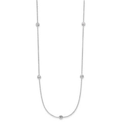 Herco Platinum Polished Bezel Set 9 Lab Grown Diamond Station 20 Inch Necklace