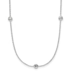 Herco Platinum Polished Bezel Set 9 Lab Grown Diamond Station Necklace