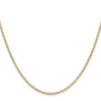 14k 2.0mm Tri-color Gold Pav‚ Valentino Chain