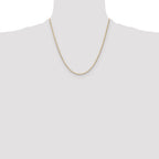14k 2.0mm Tri-color Gold Pav‚ Valentino Chain