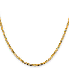 14K 26 inch 2.75mm Tri-color Pav‚ Valentino with Lobster Clasp Chain