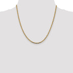 14K 20 inch 2.75mm Tri-color Pav‚ Valentino with Lobster Clasp Chain