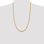 14K 26 inch 2.75mm Tri-color Pav‚ Valentino with Lobster Clasp Chain