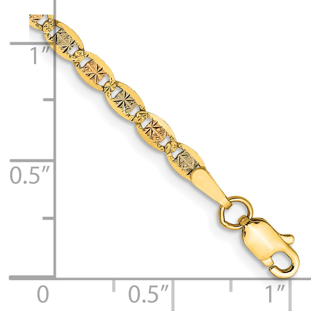 Tri-Color Pavé Valentino Chain in 14K Gold, 2.75mm Secondary image