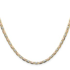 14k 3.2mm Tri-color Gold Pave Valentino Chain