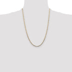 14k 3.2mm Tri-color Gold Pave Valentino Chain