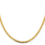 14K Tri-Color Gold Solid Valentino Chain Necklace 3.8mm