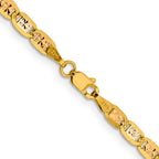 14K Tri-Color Gold Solid Valentino Chain Necklace 3.8mm