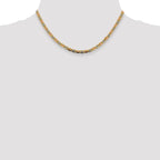 14K Tri-Color Gold Solid Valentino Chain Necklace 3.8mm