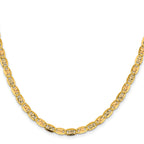 14K 26 inch 4.65mm Tri-color Pav‚ Valentino with Lobster Clasp Chain