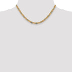 14K 16 inch 4.65mm Tri-color Pav‚ Valentino with Lobster Clasp Chain
