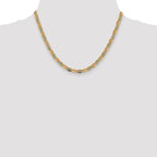 14K 18 inch 4.65mm Tri-color Pav‚ Valentino with Lobster Clasp Chain