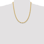 14K 22 inch 4.65mm Tri-color Pav‚ Valentino with Lobster Clasp Chain