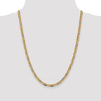 14K 24 inch 4.65mm Tri-color Pav‚ Valentino with Lobster Clasp Chain